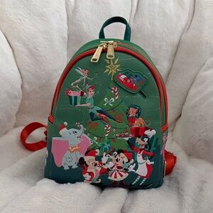 Loungefly Green and Red Disney Character Backpack
